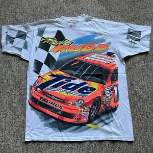 Vintage Ricky Rudd TIDE Racing Team NASCAR T-Shirt XL 1997 Brickyard Graphic Tee